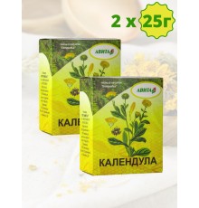 Календула цветки "Авита" 25 г. х 2 шт. (гастриты, колиты, язва желудка, заболевания селезенки)
