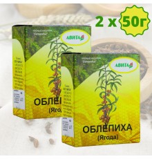 Облепиха ягода "Авита" 50 г при малокровии, гастрите, язве желудка, набор 2 шт.