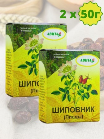 Шиповник сушеный плоды "Авита" 2 шт.x 50 г при малярии, поносе, цистите