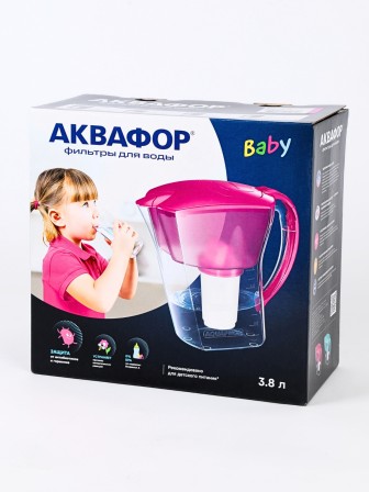 Фильтр для воды Аквафор Baby А8 цикламен, кувшин 3.8 л