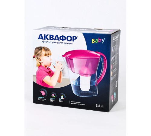 Фильтр для воды Аквафор Baby А8 цикламен, кувшин 3.8 л