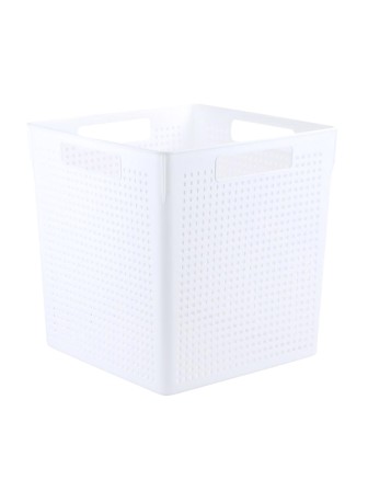 Коробка для хранения квадратная Violet Лофт контейнер без крышки 23 л белый
