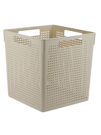 Коробка для хранения квадратная Violet Лофт контейнер без крышки 23 л латте