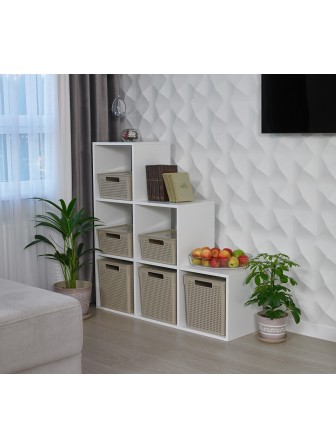 Коробка для хранения квадратная Violet Лофт контейнер без крышки 23 л латте