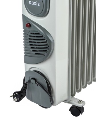 Масляный радиатор Oasis BB-25T с вентилятором, 2.5 кВт, 11 секций