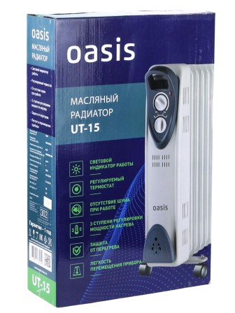 Масляный радиатор Oasis UT-15 1,5 кВт, 7 секций