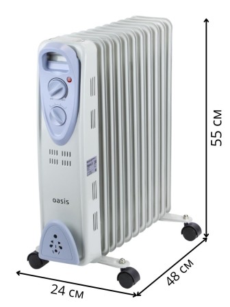 Масляный радиатор Oasis US-25 2.5 кВт, 11 секций
