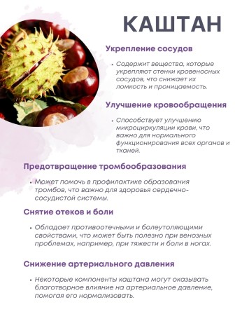 БАД Фитокомплекс "Каштан + Витамины для сосудов" 30 капсул