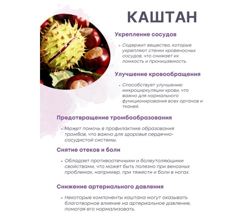 БАД Фитокомплекс "Каштан + Витамины для сосудов" 30 капсул