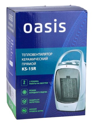 Тепловентилятор керамический Oasis KS-15R 1.5 кВт 2 режима обогрева с ручкой