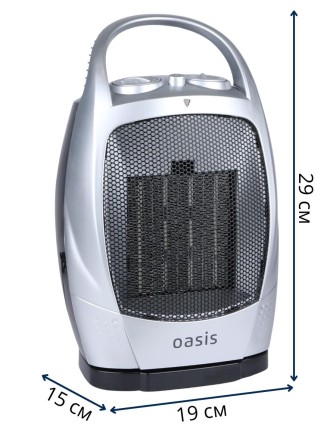 Тепловентилятор керамический Oasis КS-15 RР 1.5 кВт поворотный 2 режима обогрева
