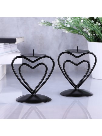 Подсвечник "Гламур" черный Омский свечной, набор 2 шт.