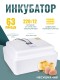 Инкубатор Несушка на 63 яйца куриных автоматический 220/12В цифровой терморегулятор, арт. 46В