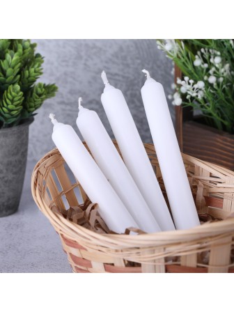 Свечи столовые белые 4 шт. в упаковке 17,5 см Омский свечной