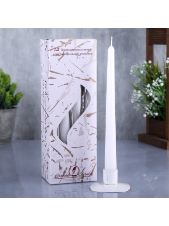 Свечи античные белые 24,5 см Омский свечной 12 шт. в упаковке