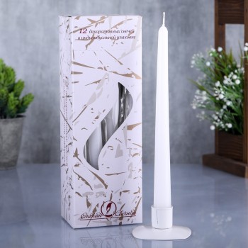 Свечи античные белые 24,5 см Омский свечной 12 шт. в упаковке