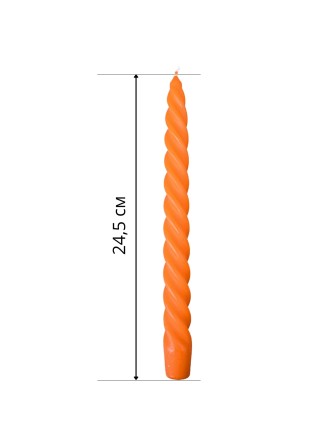 Свечи витые оранжевые декоративные 24,5 см Омский свечной 12 шт. в упаковке