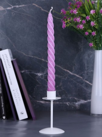 Свечи витые сиреневые декоративные 24,5 см Омский свечной 12 шт. в упаковке