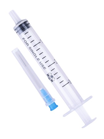 Шприцы 3 мл игла надета 23G x 1 1/4 (0,6 x 30 мм) для инъекций, 100 шт. в упаковке