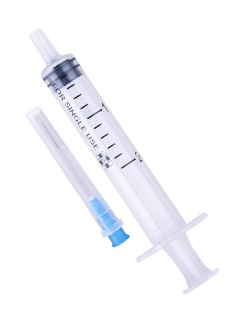 Шприцы 2 мл 23G x 1 1/4 (0,6 x 30 мм) для инъекций, игла снята, 100 шт. в коробке