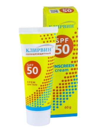Клирвин СОЛНЦЕЗАЩИТНЫЙ SPF 50 крем для тела, 60 г