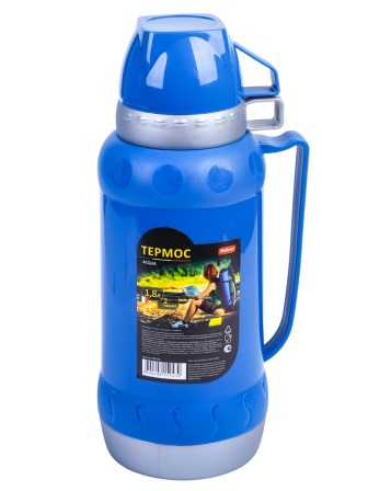 Термос со стеклянной колбой 1,8 л Mallony ACQUA для чая, 2 чашки