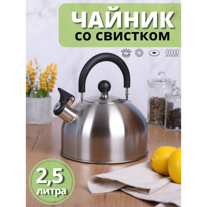 Чайник MALLONY MAL-039-MP, 2,5л, матовый, со свистком