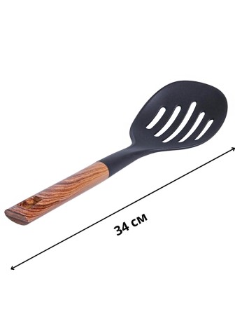 Шумовка половник из нейлона MALLONY Foresta, пластиковая ручка "под дерево"