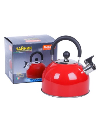 Чайник MALLONY MAL-039-R, 2,5литра, красный, со свистком