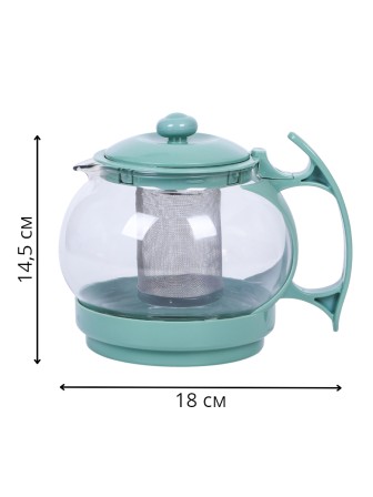 Чайник заварочный MALLONY DECOTTO-1100. 1,1л, с пластик ручкой, фильтр из нерж стали