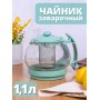 Чайник заварочный MALLONY DECOTTO-1100. 1,1л, с пластик ручкой, фильтр из нерж стали