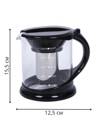 Чайник заварочный MALLONY DECOTTO-1000, 1,0л, с пластик ручкой, фильтр из нерж стали