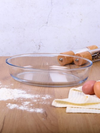 Стеклянная форма для запекания и выпечки MALLONY Cristallino овальная 2.4 л, жаропрочное стекло