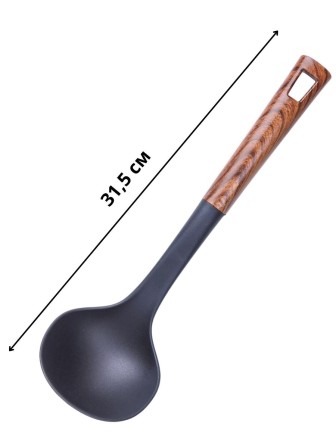 Половник для кухни из нейлона MALLONY Foresta с пластмассовой ручкой "под дерево"