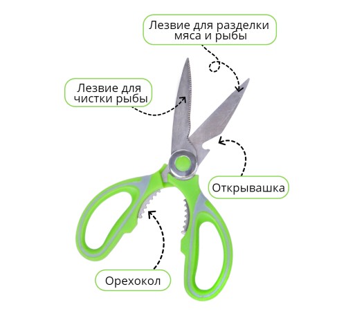 Кухонные ножницы универсальные MALLONY KS-128 нержавеющая сталь