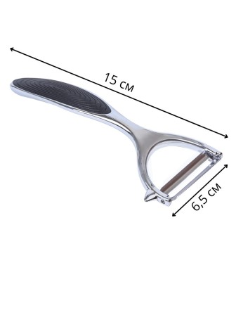 Овощечистка ручная MALLONY MODERNO горизонтальное лезвие, с прорезиненной ручкой