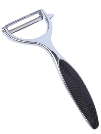 Овощечистка ручная MALLONY MODERNO горизонтальное лезвие, с прорезиненной ручкой