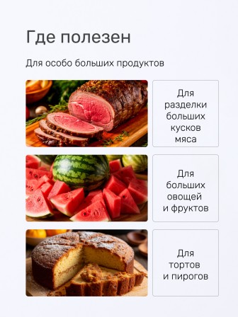 Нож кухонный Mallony VELUTTO MAL-02VEL разделочный 19 см, ручка с покрытием Soft Touch