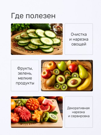 Нож кухонный Mallony VELUTTO MAL-04VEL для овощей 8,5 см, ручка с покрытием Soft Touch