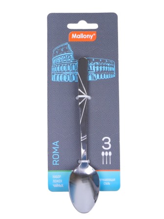 Ложки чайные набор 3 шт. MALLONY ROMA из нержавеющей стали