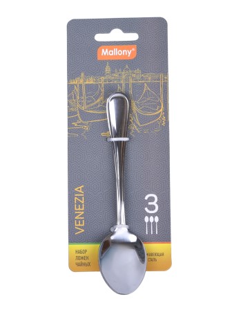 Ложки чайные набор 3 шт. Mallony VENEZIA из нержавеющей стали