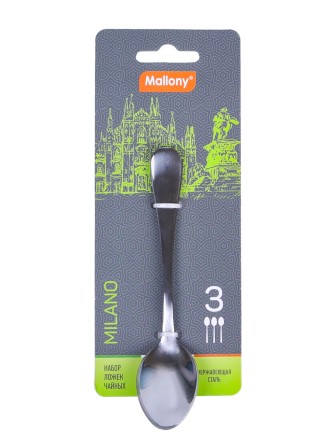 Ложки чайные набор 3 шт. Mallony MILANO из нержавеющей стали