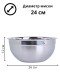 Миска металлическая 4 л MALLONY Bowl-Ring-26 из нержавеющей стали