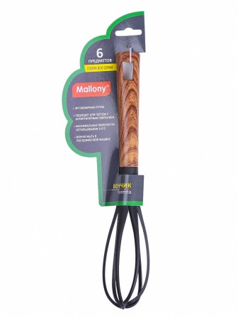 Венчик для взбивания из нейлона MALLONY FORESTA с ручкой "под дерево"