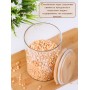 Банка стеклянная с крышкой из бамбука 0.6 л MALLONY BAMBU для хранения сыпучих продуктов, кофе, чая, круп
