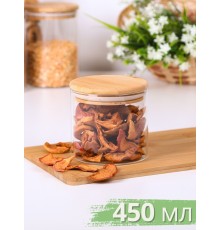 Банка стеклянная с крышкой из бамбука 0,45 л MALLONY BAMBU для хранения сыпучих продуктов