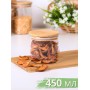 Банка стеклянная с крышкой из бамбука 0,45 л MALLONY BAMBU для хранения сыпучих продуктов