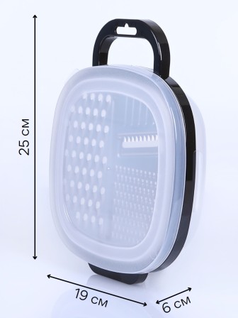 Терка с контейнером с крышкой MALLONY GR-228B из нержавеющей стали