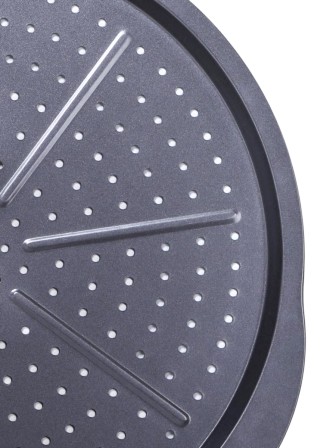 Форма для пиццы 33 см диаметр MALLONY PIZZA P-02 с ручками, перфорированное дно