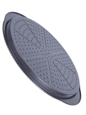 Форма для пиццы 33 см диаметр MALLONY PIZZA P-02 с ручками, перфорированное дно